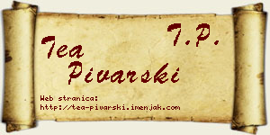 Tea Pivarski vizit kartica
